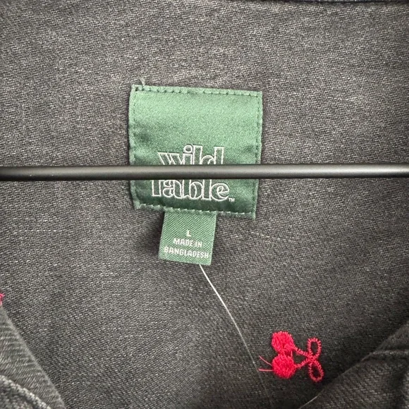 Wild Fable Black Denim Jacket with Red Embroidery - Picture 3 of 3